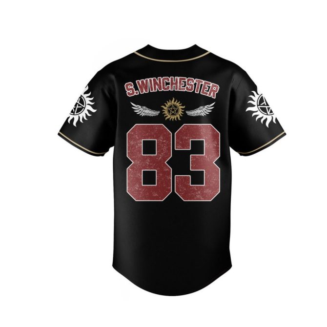 Custom Supernatural Baseball Jersey – Personalize Name & Number – Winchester Hunting Academy Design - Image 3