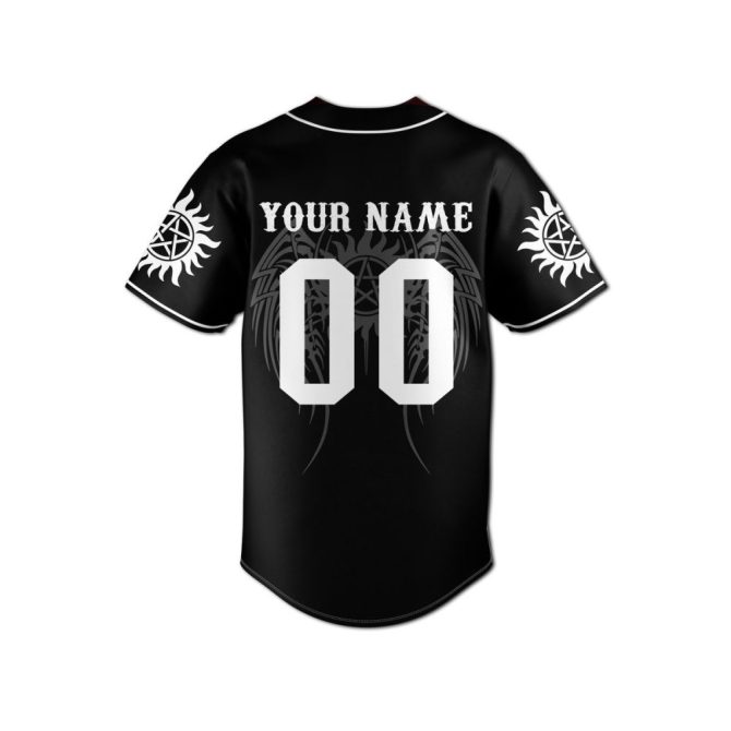Custom Name Winchester Brothers Baseball Jersey - Save People, Hunt Things - Unique Gift - Image 2