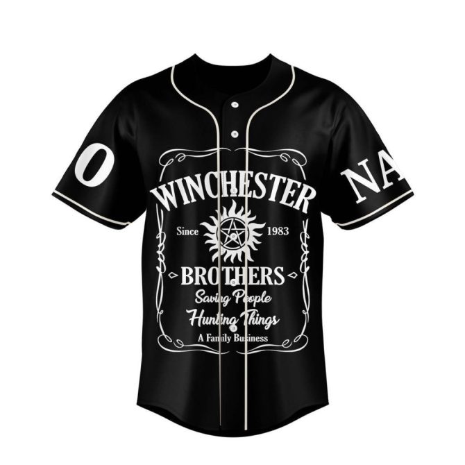 Custom Name & Number Winchester Brothers Baseball Jersey - Perfect Gift For Fans! - Image 2