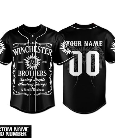 Custom Name Winchester Brothers Baseball Jersey - Save People, Hunt Things - Unique Gift