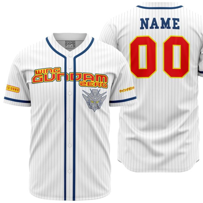 Custom Wing Gundam Zero Baseball Jersey – Personalized Anime Sportswear