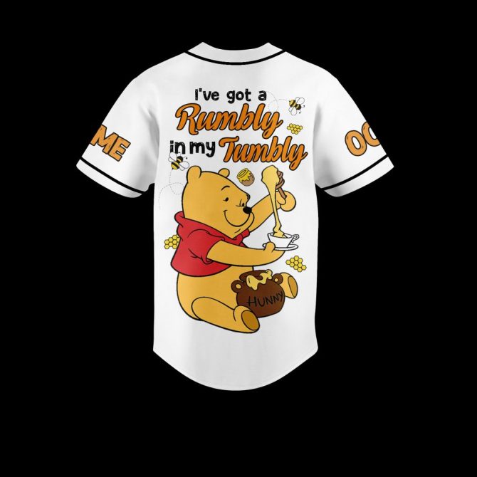 Custom Winnie The Pooh Baseball Jersey – Personalized Name & Number Gift - Image 3
