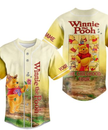 Custom Winnie The Pooh Baseball Jersey – Personalized Childhood Tour Design