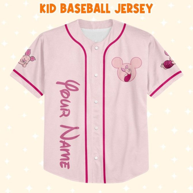 Custom Piglet Baseball Jersey - Personalized For Kids/Youth/Adults - Unique Gift! - Image 3