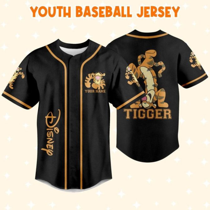 Custom Disney Tigger Baseball Jersey For Kids/Youth/Adults – Personalize Your Style! - Image 6
