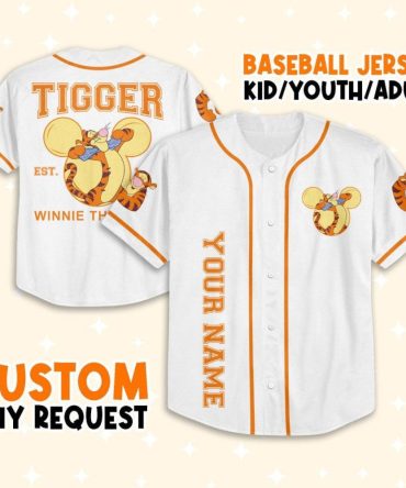 Custom Tigger Baseball Jersey For Kids/Adults - Personalize Your Name Now!