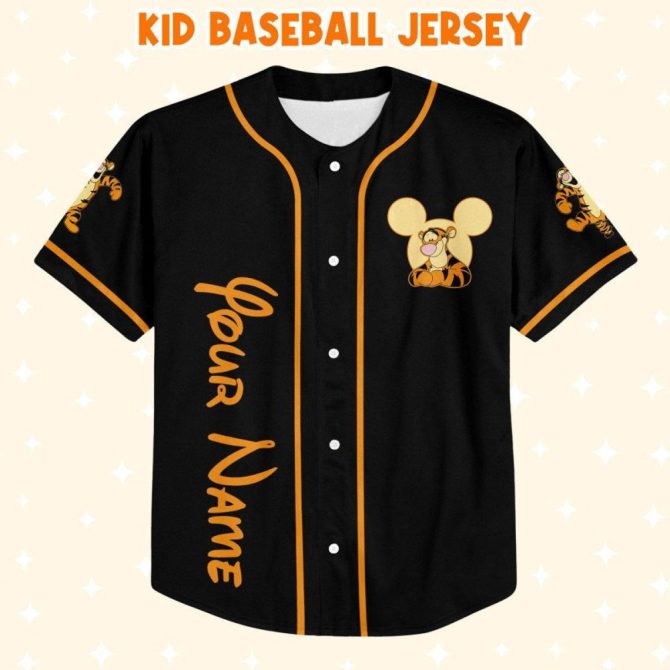 Custom Tigger Baseball Jersey - Kids/Youth/Adult - Personalized Name & Design - Image 3