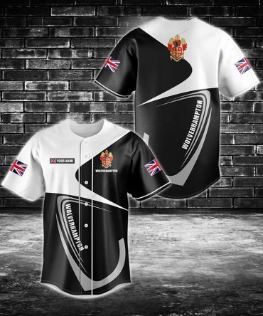 Custom Wolverhampton Baseball Jersey - Personalized Uk Flag Design, Stylish & Comfortable