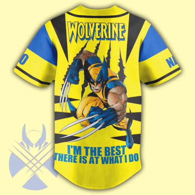 Custom Wolverine Baseball Jersey – Personalized Name & Number, Vibrant Yellow Design - Image 3