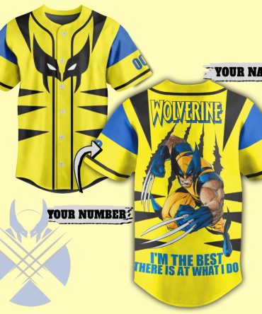 Custom Wolverine Baseball Jersey – Personalized Name & Number, Vibrant Yellow Design