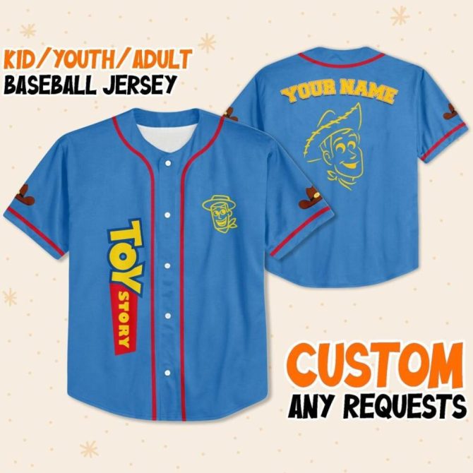 Custom Toy Story Baseball Jersey - Personalized Kids/Youth/Adult Sizes - Image 2