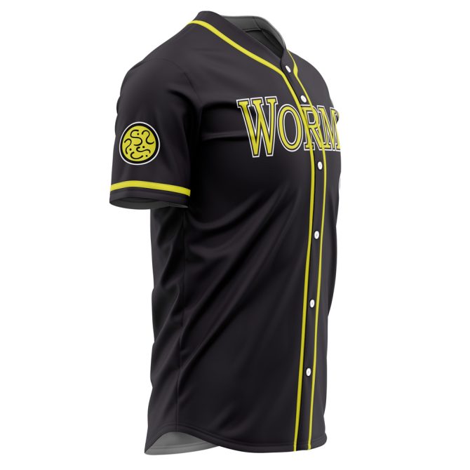 Customizable Black Baseball Jersey - Bold Worms Design & Your Name - Perfect Gift! - Image 4