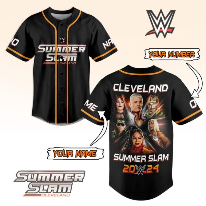 Custom Wwe Summerslam 2024 Jersey – Personalized Name & Number – Cleveland Edition