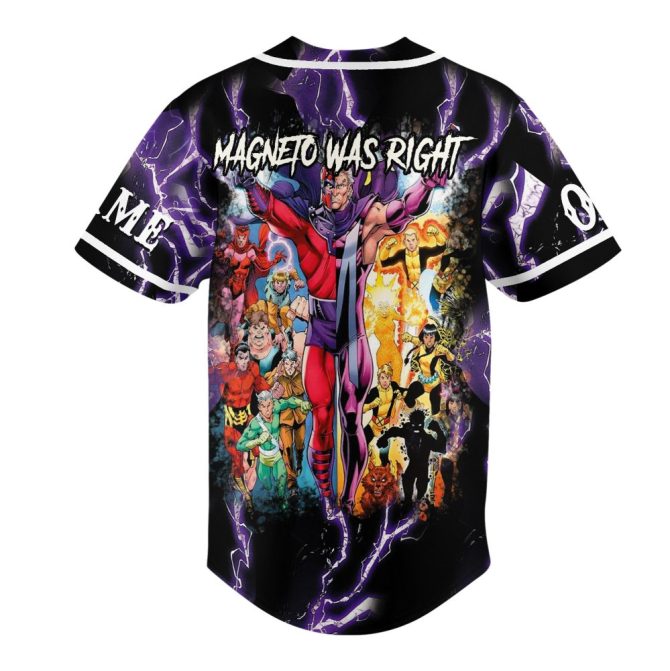 Custom Magneto Baseball Jersey - Personalize Name/Number - Unique Comic Fan Gear - Image 3