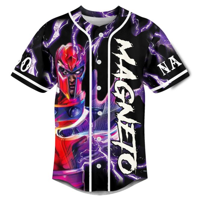 Custom Magneto Baseball Jersey - Personalize Name/Number - Unique Comic Fan Gear - Image 2