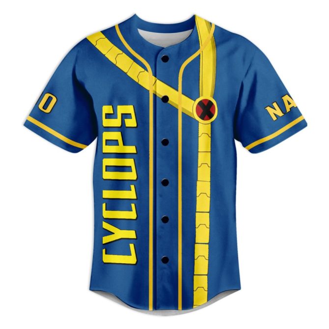 Customize Your Cyclops X-Men Baseball Jersey – Add Name & Number! - Image 2