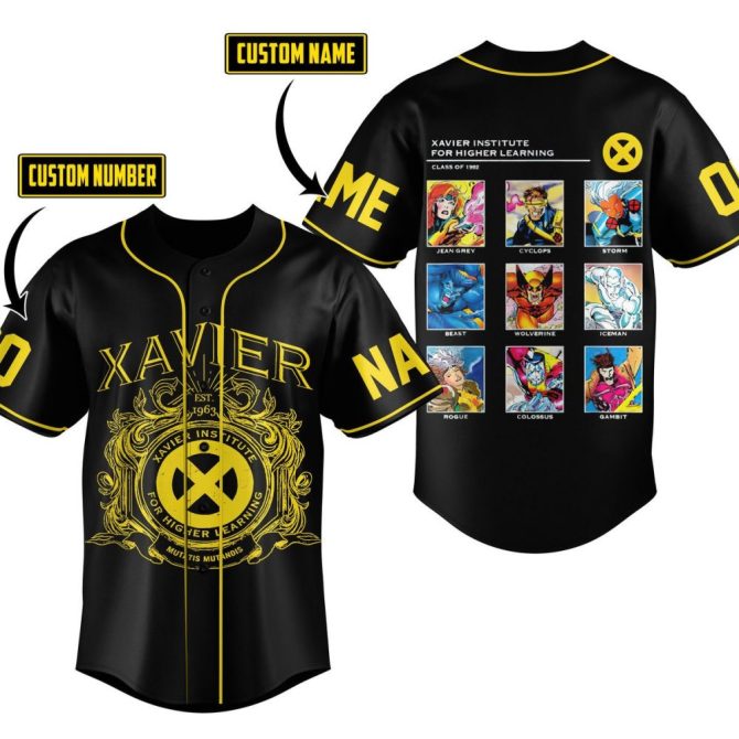 Customizable X-Men Baseball Jersey - Add Your Name & Number - Perfect Gift For Fans