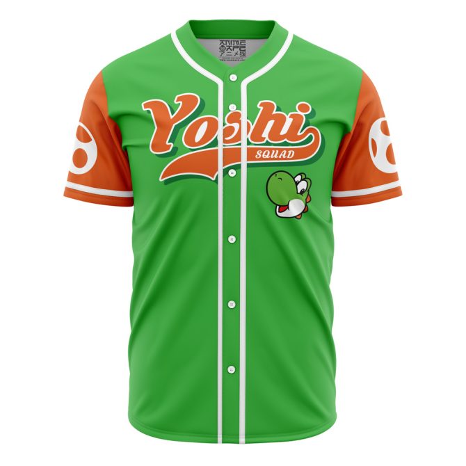 Yoshi Squad Green Baseball Jersey – Fun Gamer Apparel For Fans