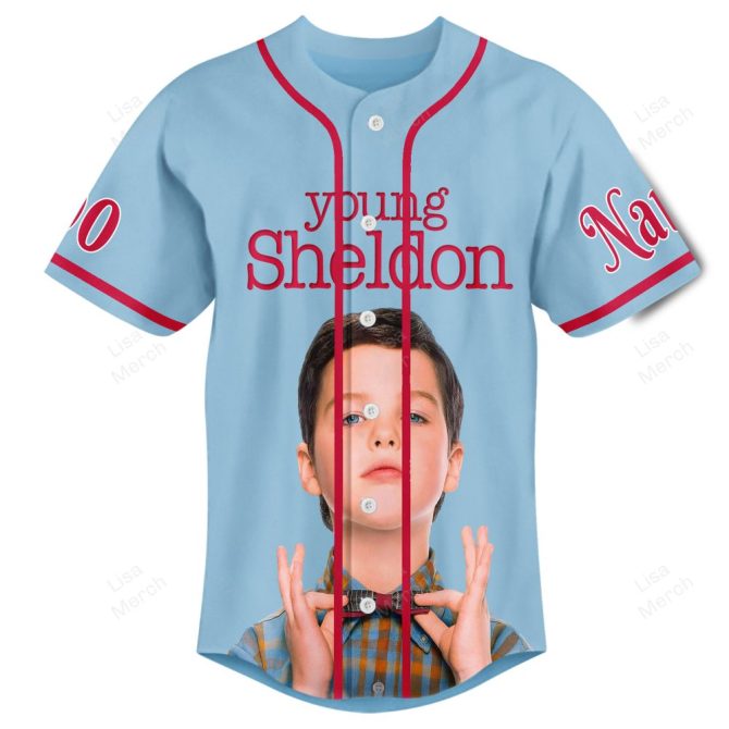 Customizable Young Sheldon Baseball Jersey - Unique Design For Fans - Image 2