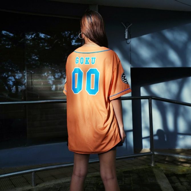 Anime-Inspired Z Fighters Baseball Jersey - Bold Orange & Blue Design For Fans - Image 5
