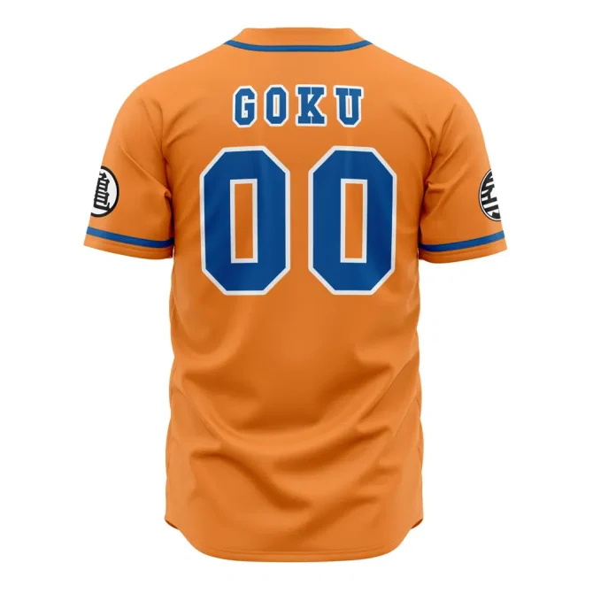Anime-Inspired Z Fighters Baseball Jersey - Bold Orange & Blue Design For Fans - Image 2