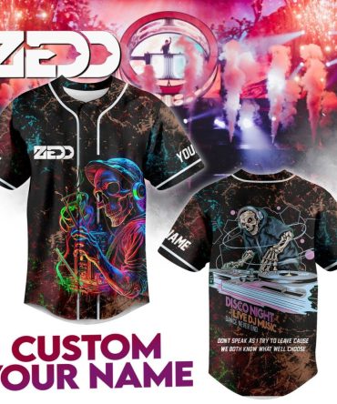 Customizable Zedd Dj Skeleton Jersey - Personalized Name, Vibrant Music Lover'S Shirt