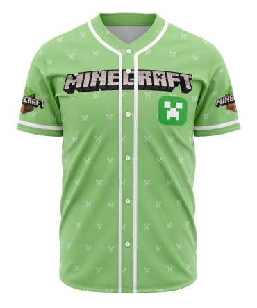 Official Minecraft Creeper Baseball Jersey - Stylish Gaming Apparel For Fans