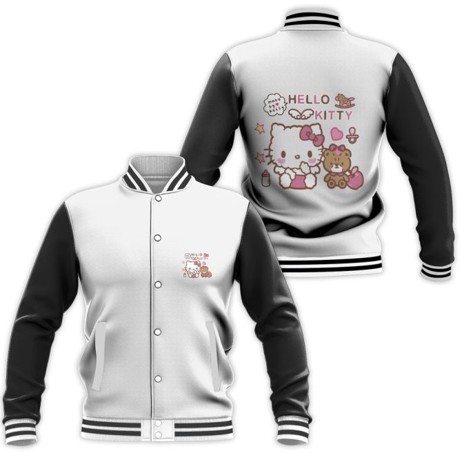 Hello Kitty Varsity Jacket - Cute & Cozy Anime Apparel For Fans