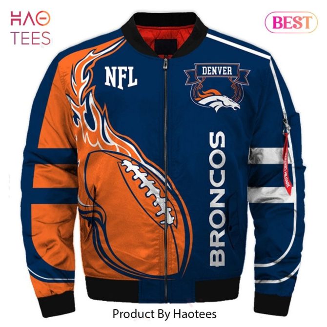 Denver Broncos Nfl Bomber Jacket - Bold Design, Ultimate Fan Gear By Haotees