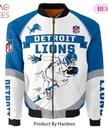 Detroit Lions Nfl Bomber Jacket - Stylish Fan Apparel By Haotees