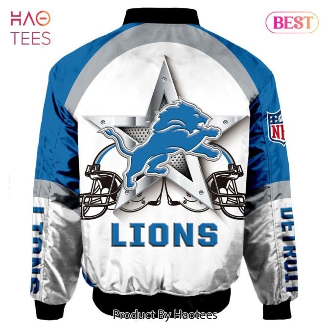 Detroit Lions Nfl Bomber Jacket - Stylish Fan Apparel By Haotees - Image 2