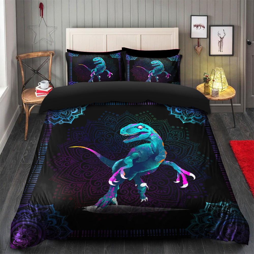 Dinosaur Mandala Bedding Set Duvet Cover And 2 Pillowcases