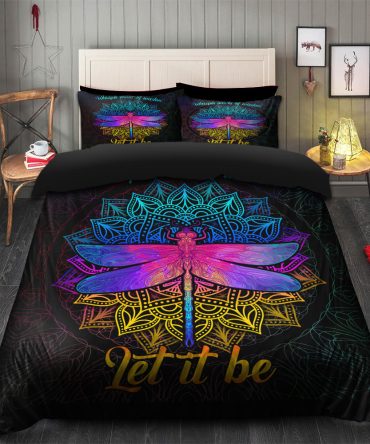 Dragonfly Mandala Let It Be Bedding Set Duvet Cover And 2 Pillowcases