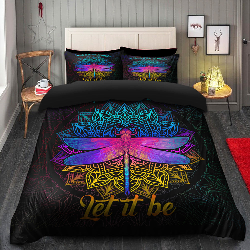 Dragonfly Mandala Let It Be Bedding Set Duvet Cover And 2 Pillowcases