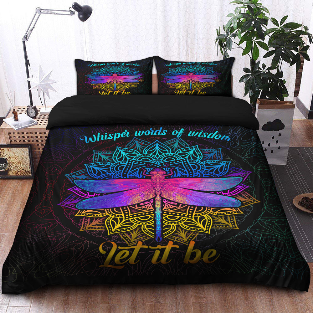 Dragonfly Mandala Let It Be Bedding Set Duvet Cover And 2 Pillowcases - Image 2
