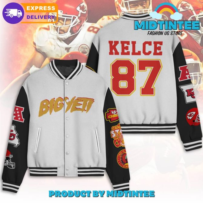 Big Yeti Kelce 87 Varsity Jacket - Stylish Football Fan Gear, Fast Shipping!