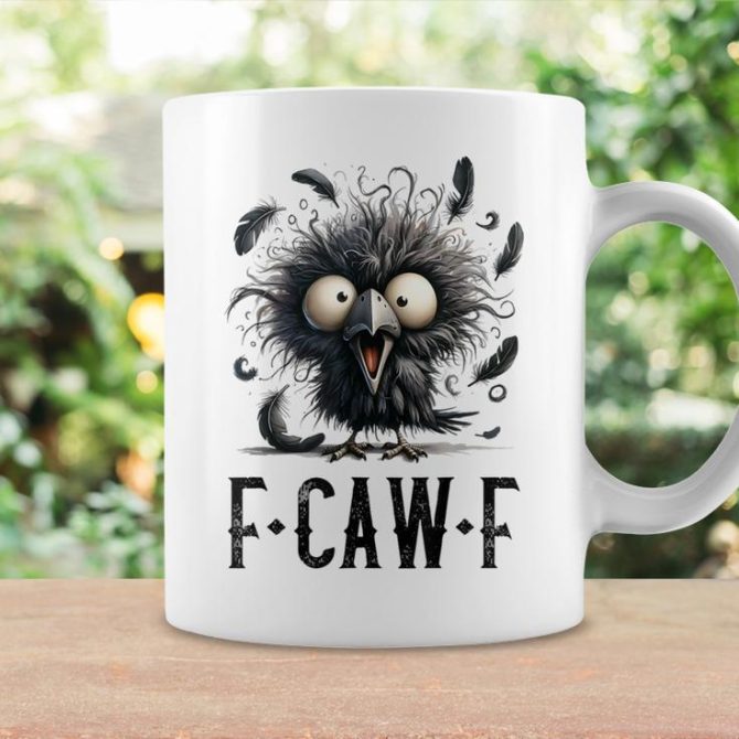F-Caw-F Black Crow Black Bird Crow F-Caw-F Coffee Mug