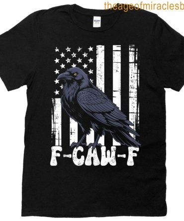F Caw F Black Crow Black Bird Retro Usa Flag Vintage F-Caw-F T-Shirt