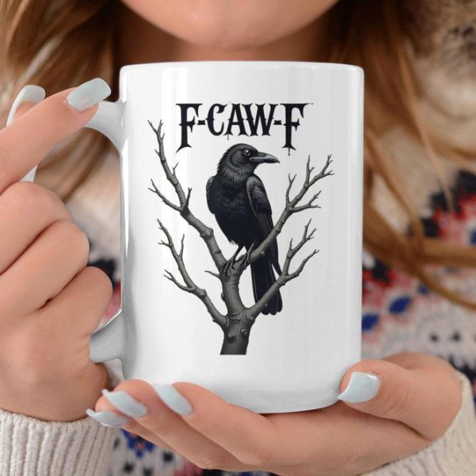 F-Caw-F Black Crow Bird Lovers Coffee Mug - Image 2