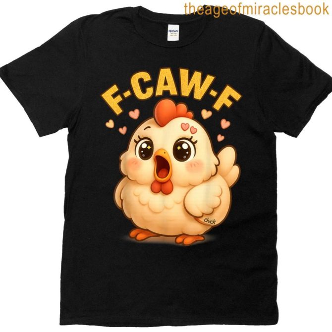 F-Caw-F Chicken Funny Sarcasm Irony Crazy Screaming F-Caw-F T-Shirt