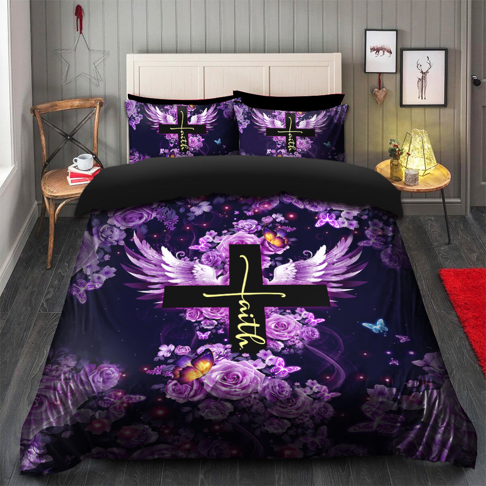 Faith Cross Bedding Set Duvet Cover And 2 Pillowcases - Image 2