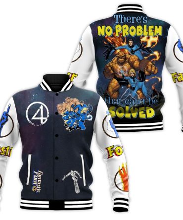 Fantastic 4 Retro Varsity Jacket - Superhero Fan Essential, Bold Design, Unisex Fashion