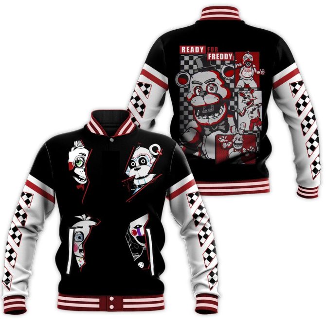 Exclusive Freddy Themed Graphic Varsity Jacket - Bold Style For Fans!