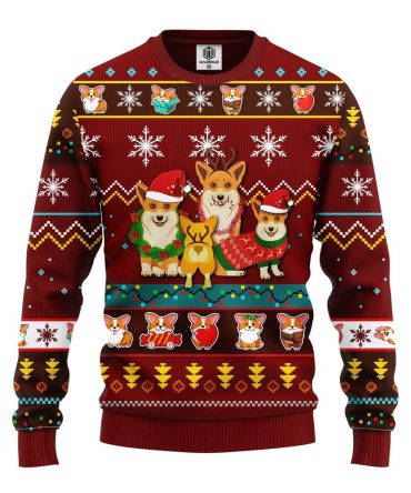 Corgi Christmas Sweater - Festive Holiday Dog Design, Unisex Ugly Knit Pullover