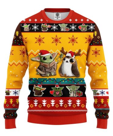Baby Yoda Cute Ugly Christmas Sweater Yellow 1 Amazing Gift Idea Thanksgiving Gift
