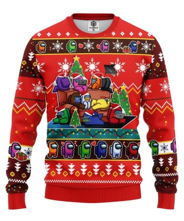 Among Us Ugly Christmas Sweater Red Amazing Gift Idea Thanksgiving Gift