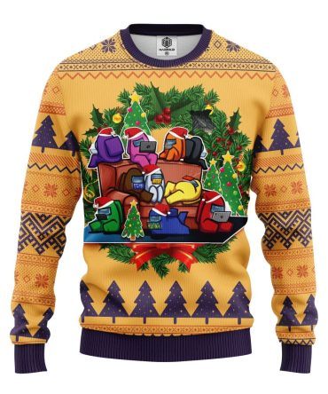 Among Us Yellow Ugly Christmas Sweater Amazing Gift Idea Thanksgiving Gift
