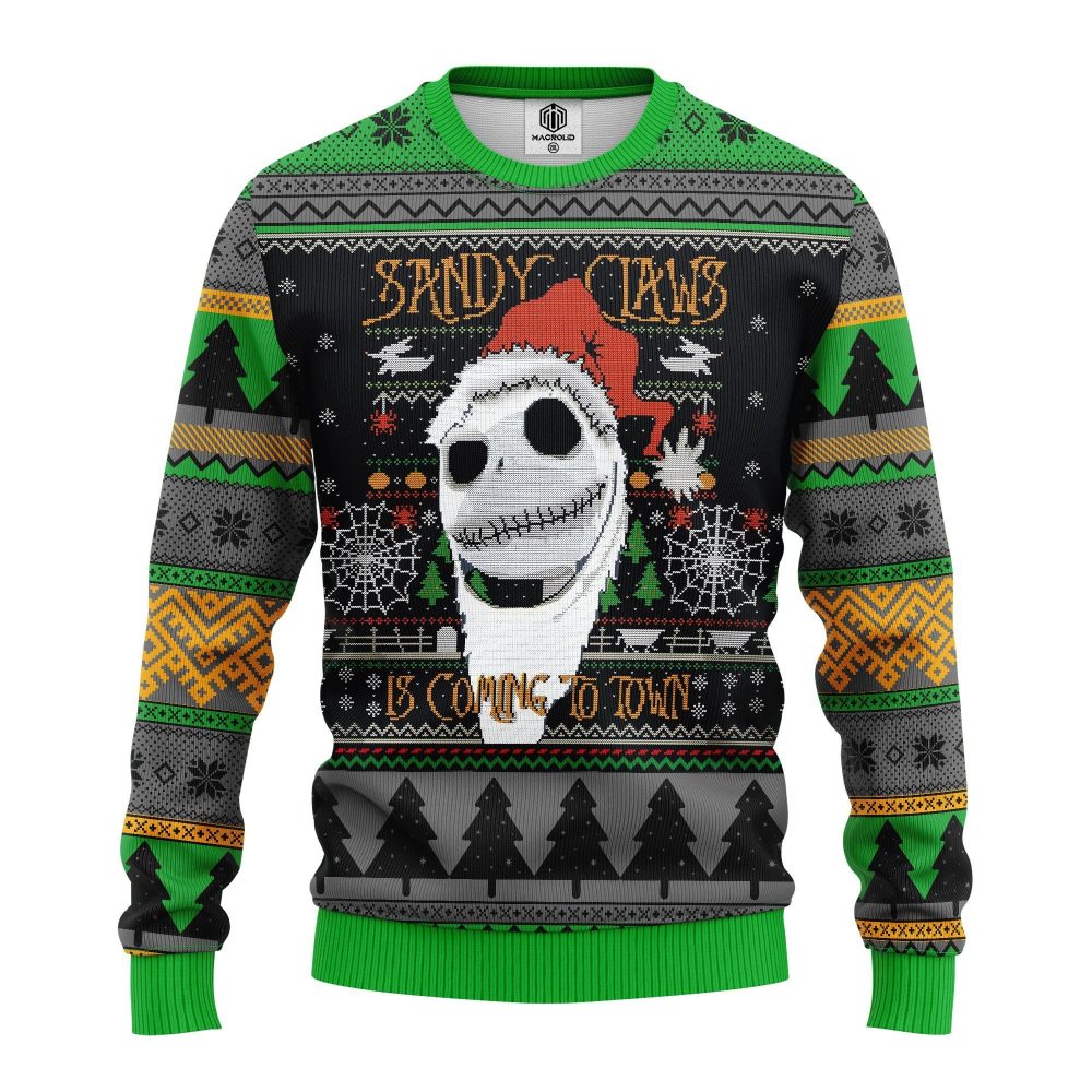 Festive Nightmare Before Christmas Sweater ? Spooky Santa Design For Holiday Fun!