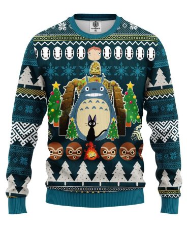 Cozy Holiday Anime Sweater - Festive Cartoon Print For Winter Fun!