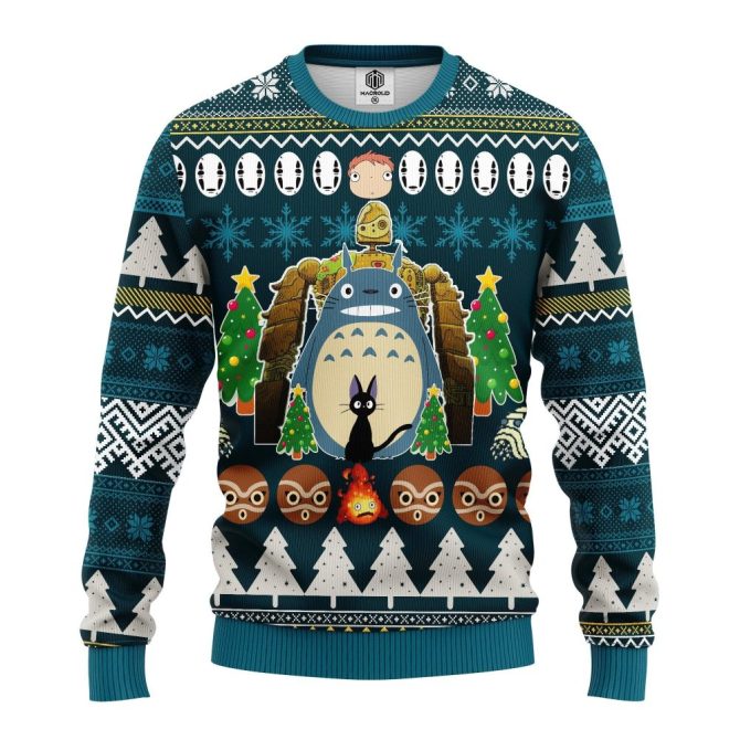 Cozy Holiday Anime Sweater - Festive Cartoon Print For Winter Fun!